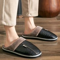 Men's Slippers Home Winter Indoor Warm Shoes Thick Bottom Plush House Slippers Classic Men Cotton Shoes