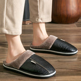 Men's Slippers Home Winter Indoor Warm Shoes Thick Bottom Plush House Slippers Classic Men Cotton Shoes