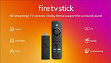 Amazon Fire TV Stick, HD, sharp picture quality, fast streaming, free & live TV, Alexa Voice Remote with TV controls