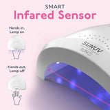 UV LED Nail Lamp, SUNUV Gel Nail Light for Nail Polish 48W UV Dryer with 3 Timers SUNone