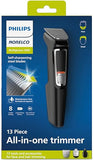 Norelco Philips Multi Groomer All-in-One Trimmer Series 3000-13 Piece Mens Grooming Kit for Beard, Face, Nose, Ear Hair Trimmer and Hair Clipper - NO Blade Oil Needed, MG3740/40