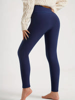 Women'S High-Waisted Thermal Leggings - Stretchy, Comfortable, and Warm for Winter Sports, Yoga, and Running - Solid Color Black, High Waistband, Fleece-Lined, Casual Style, Winter Leggings | Highwaisted Leggings | Stretchy F