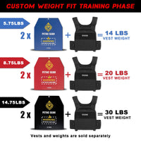 PETAC GEAR Weighted Vest Adjustable Tactical Weight Vests, Trainer Fitness Strength Endurance Workout Training Vest (BK)