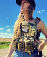 Crusader 2.0 Tactical Airsoft Vest with Molle Quick Release Buckles and Side Cummerbund Pouches and Triple mag Pouch(OCP Camo)