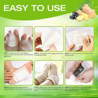 IKIMI 100 Ginger Foot Pads: Natural Herbal Body Stress Relief and Fatigue Remove Foot Patches - Wormwood and Bamboo Vinegar Premium Foot Care for Better Sleep