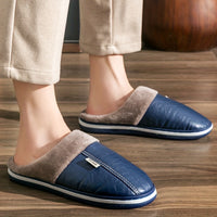 Men's Slippers Home Winter Indoor Warm Shoes Thick Bottom Plush House Slippers Classic Men Cotton Shoes