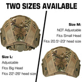 Guayma Airsoft Tactical Fast Helmet with Mesh Mask Headgear, PJ Type Paintbal Helmet with Multifunctional Protective NVG Mount for CS Game Shooting,Tan,Medium