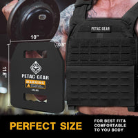 PETAC GEAR Curved/Straight Weights Plates For Weighted Vest For Men Workout,5/10/15/20 LBS Weight Strength Training Vests Equipment Workout Gear (Straight, 15LB*2)