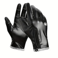 Winter Men Women Cycling Bike Gloves Full Finger Warm Fleece Cold Snow Gloves Windproof Anti-slip Touch Screen Ski Outdoor Sports Gloves