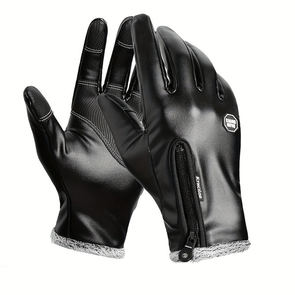 Winter Men Women Cycling Bike Gloves Full Finger Warm Fleece Cold Snow Gloves Windproof Anti-slip Touch Screen Ski Outdoor Sports Gloves