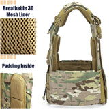 DEYACE Molle Quick Release Vest for Men, Fully Adjustable Breathable Weighted Vest with 3D Mesh Liner (ocp camouflage)