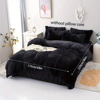3pcs Soft Plush Duvet Cover Set for Winter - Thickened Bedding for Bedroom and Guest Room - Includes 1 Duvet Cover and 2 Pillowcases (Core Not Included)