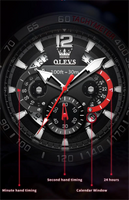 OLEVS Men's Quartz Watch Original Rubber Fashion Waterproof