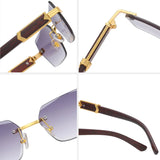 Square Rimless Sunglasses Woman and Man Luxury Brand Designer