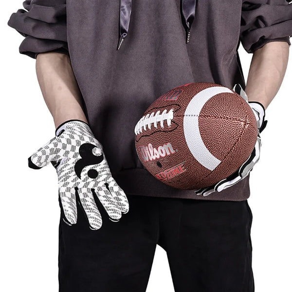 Non-Slip Grip 1Pair Football Gloves Adjustable Wristband