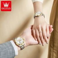 OLEVS Couple Watch for Men and Women Stainless Steel