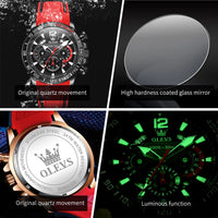 OLEVS Men's Quartz Watch Original Rubber Fashion Waterproof