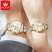 OLEVS Couple Watch for Men and Women Stainless Steel