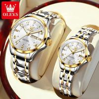 OLEVS Couple Watch for Men and Women Stainless Steel