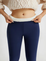 Women'S High-Waisted Thermal Leggings - Stretchy, Comfortable, and Warm for Winter Sports, Yoga, and Running - Solid Color Black, High Waistband, Fleece-Lined, Casual Style, Winter Leggings | Highwaisted Leggings | Stretchy F
