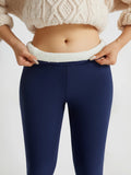 Women'S High-Waisted Thermal Leggings - Stretchy, Comfortable, and Warm for Winter Sports, Yoga, and Running - Solid Color Black, High Waistband, Fleece-Lined, Casual Style, Winter Leggings | Highwaisted Leggings | Stretchy F