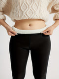 Women'S High-Waisted Thermal Leggings - Stretchy, Comfortable, and Warm for Winter Sports, Yoga, and Running - Solid Color Black, High Waistband, Fleece-Lined, Casual Style, Winter Leggings | Highwaisted Leggings | Stretchy F